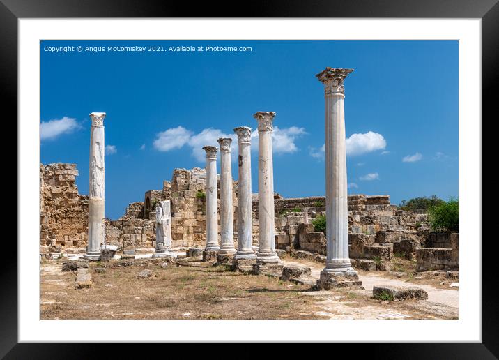 Roman gymnasium at Salamis, Northern Cyprus Framed Mounted Print by Angus McComiskey