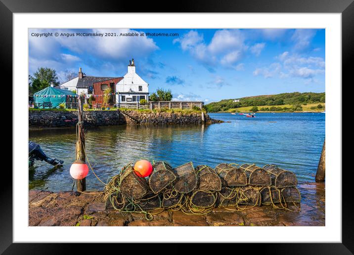 Lobster pots and floats on Badachro jetty Framed Mounted Print by Angus McComiskey