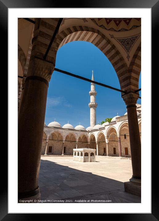 Courtyard of Suleymaniye Mosque, Istanbul Framed Mounted Print by Angus McComiskey