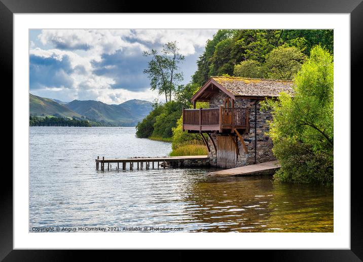 Boathouse on Ullswater Framed Mounted Print by Angus McComiskey