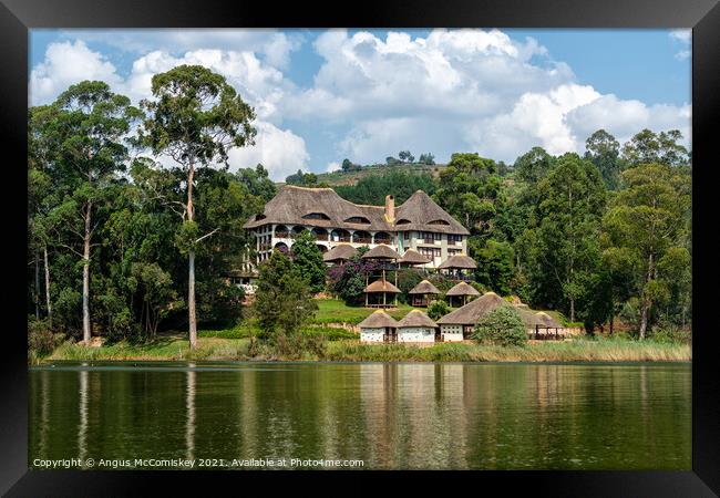 Birdnest Resort on Lake Bunyonyi, Uganda Framed Print by Angus McComiskey