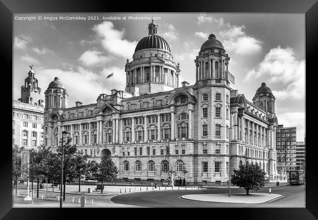 Port of Liverpool Building mono Framed Print by Angus McComiskey