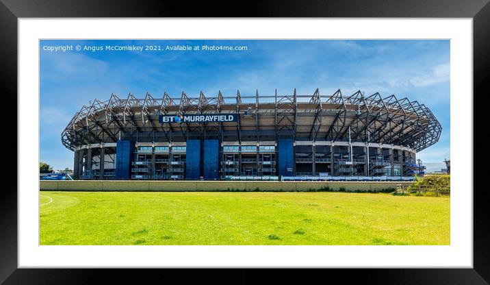 Murrayfield Stadium, home of Scottish Rugby Framed Mounted Print by Angus McComiskey