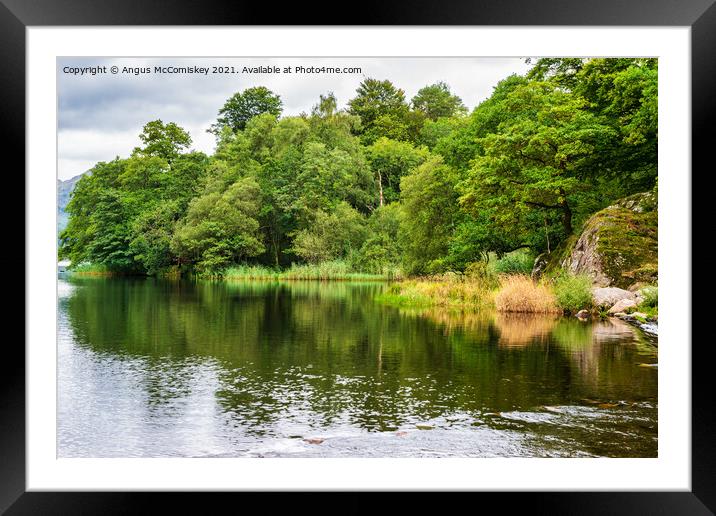 Grasmere summer reflections Framed Mounted Print by Angus McComiskey