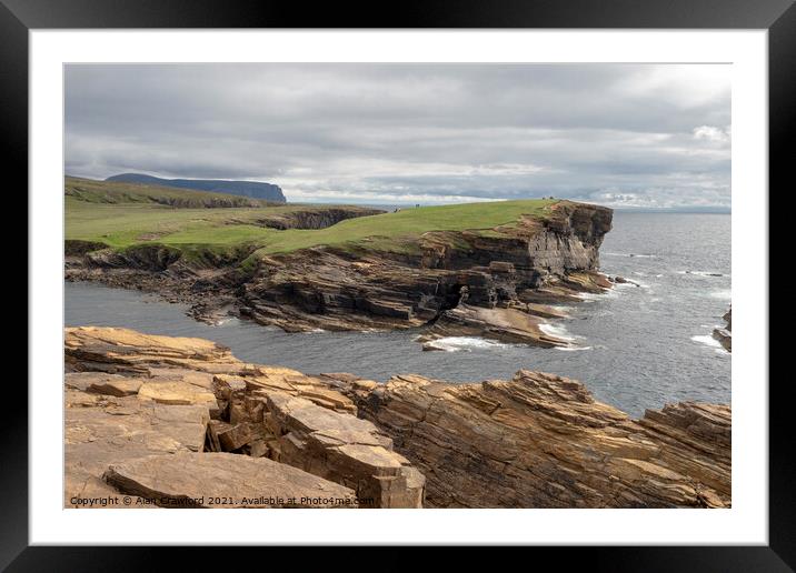 Cliffs at Yesnaby, Orkney Framed Mounted Print by Alan Crawford