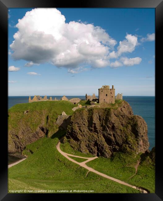 View of Dunnottar Castle near Stonehaven, Scotland Framed Print by Alan Crawford