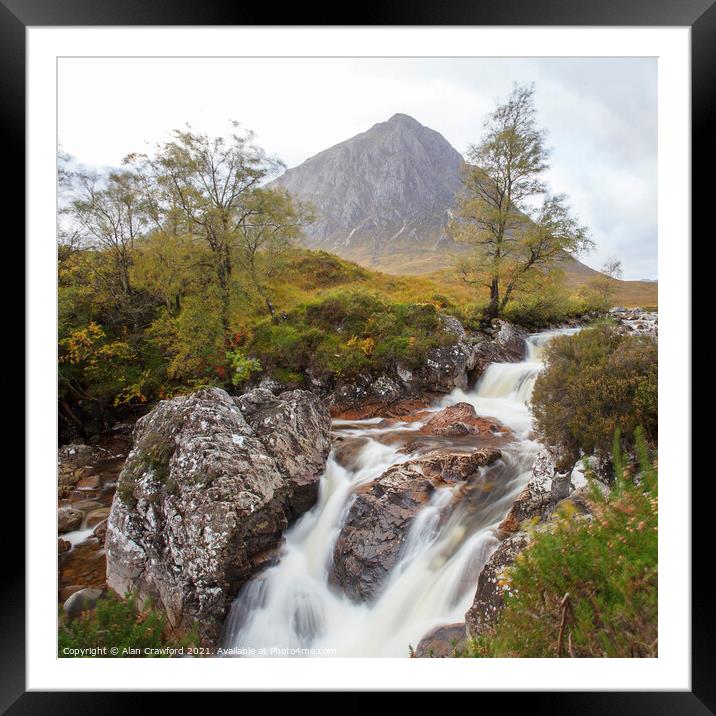 Buachaille Etive Mor at Glencoe in Scotland Framed Mounted Print by Alan Crawford