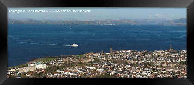 Largs and the Cumbrae Ferry Framed Print by Alan Crawford