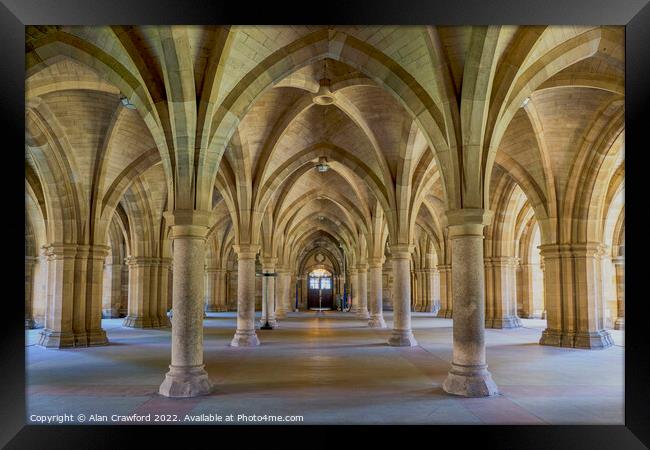 The Cloisters at Glasgow University Framed Print by Alan Crawford