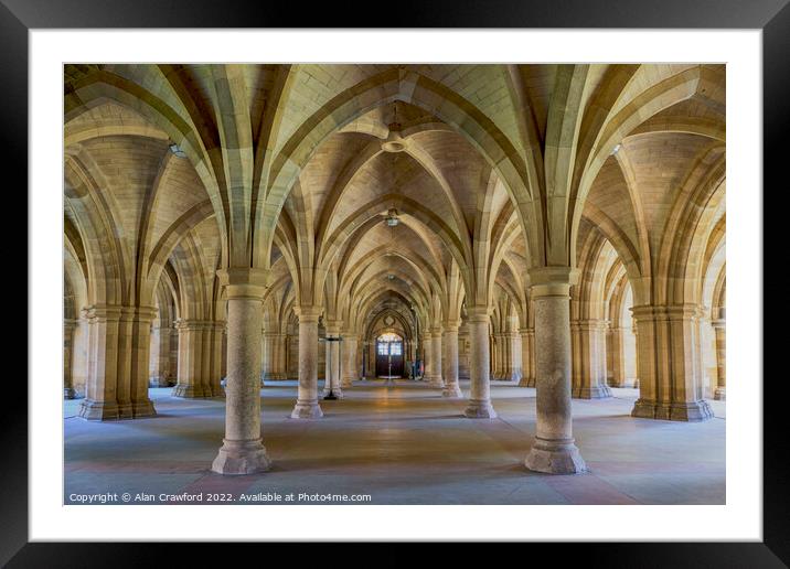 The Cloisters at Glasgow University Framed Mounted Print by Alan Crawford