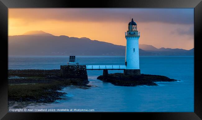 Rubha nan Gall lighthouse on the Isle of Mull, Scotland. Framed Print by Alan Crawford