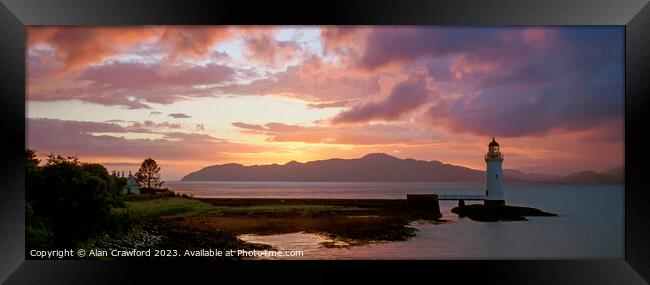 Sunset at the Rubha nan Gall lighthouse, Mull Framed Print by Alan Crawford