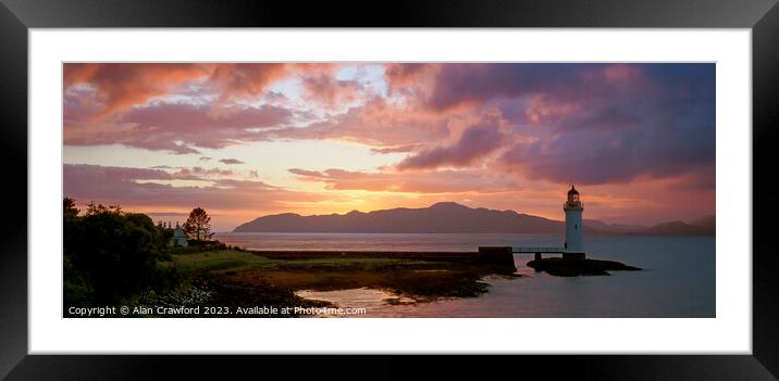 Sunset at the Rubha nan Gall lighthouse, Mull Framed Mounted Print by Alan Crawford