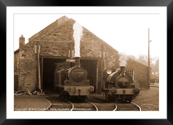 Tanfield Engine Shed Framed Mounted Print by Alan Crawford