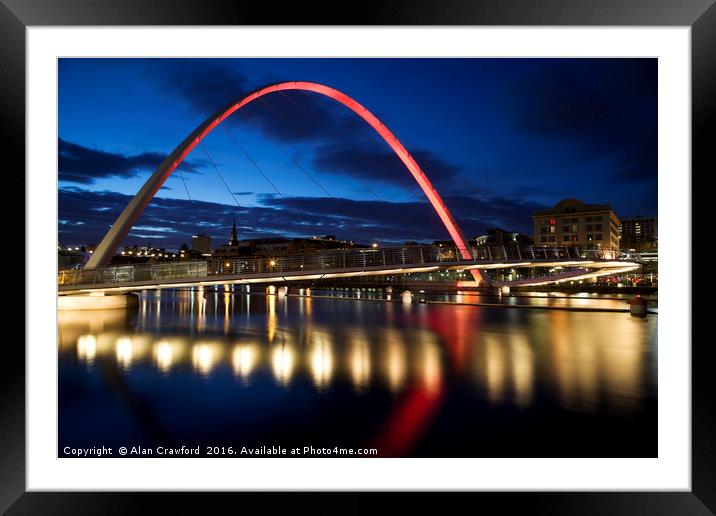 Gateshead Millennium Bridge Framed Mounted Print by Alan Crawford