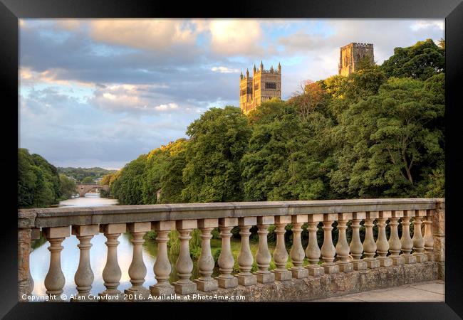 Durham Cathedral from Prebends Bridge Framed Print by Alan Crawford