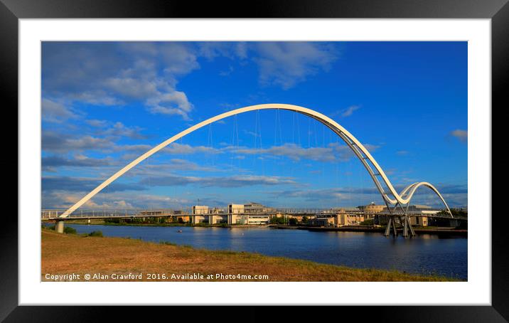 The Infinity Bridge, Stockton-on-Tees, England Framed Mounted Print by Alan Crawford