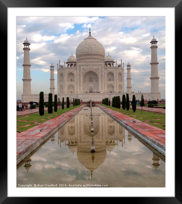 The Taj Mahal in early morning light Framed Mounted Print by Alan Crawford