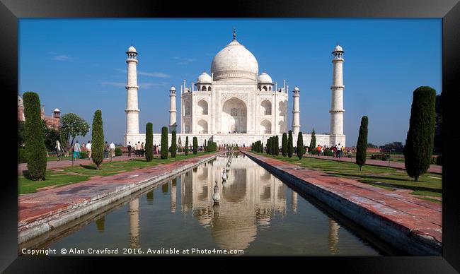 The Taj Mahal, India Framed Print by Alan Crawford