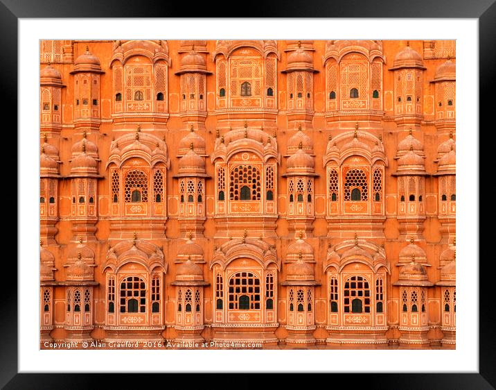 Palace of the Winds, Jaipur, India Framed Mounted Print by Alan Crawford