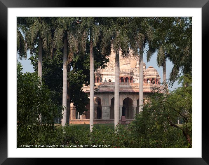 Tomb in Lodhi Gardens, Delhi Framed Mounted Print by Alan Crawford