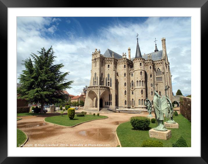 The Episcopal Palace of Astorga, Spain  Framed Mounted Print by Alan Crawford