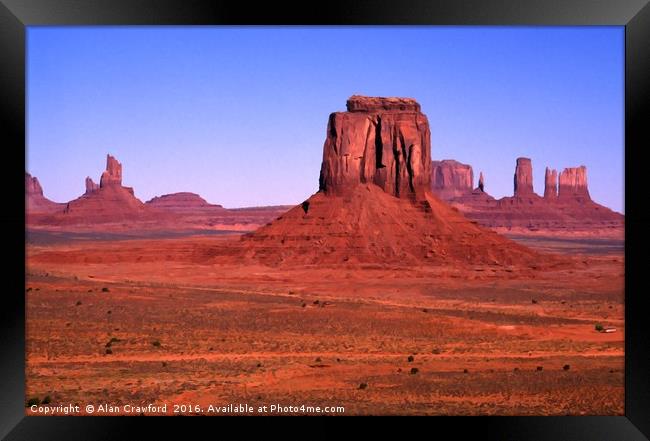 Monument Valley, Arizona Framed Print by Alan Crawford