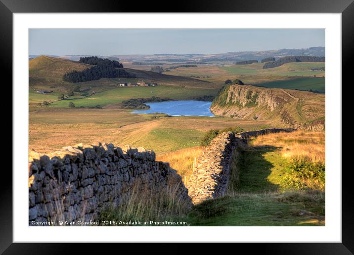 Hadrian's Wall Looking East Framed Mounted Print by Alan Crawford