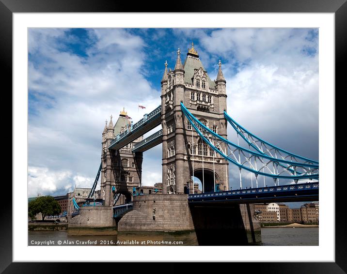 Tower Bridge, London Framed Mounted Print by Alan Crawford