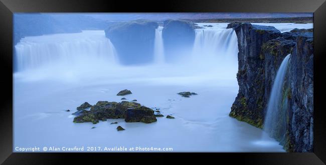 Godafoss Waterfall, Iceland Framed Print by Alan Crawford