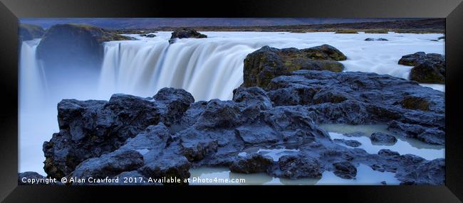 Godafoss Waterfall, Iceland Framed Print by Alan Crawford