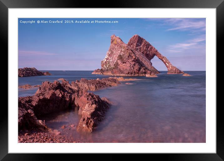 Bow Fiddle Rock at Portknockie, Scotland Framed Mounted Print by Alan Crawford