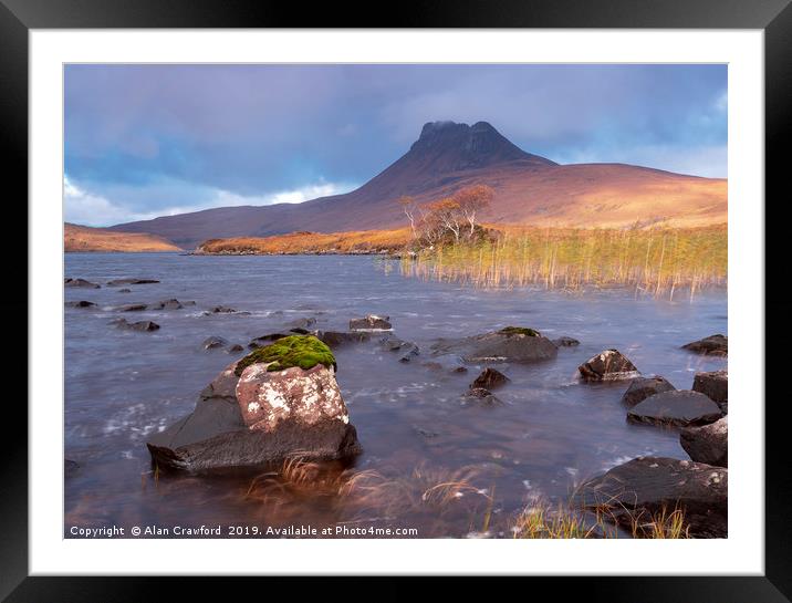 Morning Light on Stac Pollaidh, Scotland Framed Mounted Print by Alan Crawford