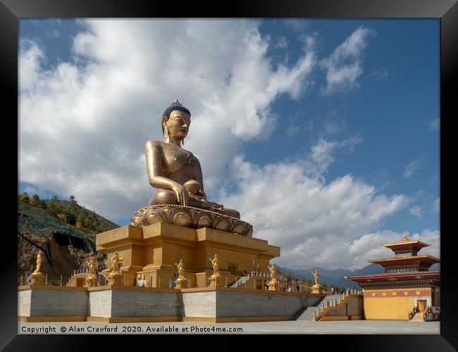 Buddha Dordenma statue, Bhutan Framed Print by Alan Crawford