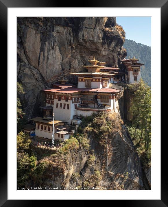 Taktsang Buddhist Monastery, Bhutan Framed Mounted Print by Alan Crawford