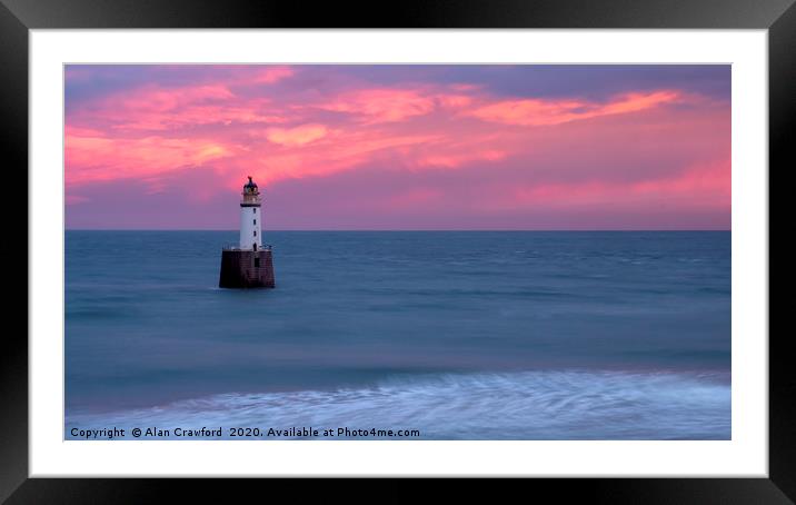 Sunset Over Rattray Head Lighthouse, Scotland Framed Mounted Print by Alan Crawford