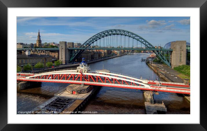 Tyne Bridges Framed Mounted Print by Alan Crawford