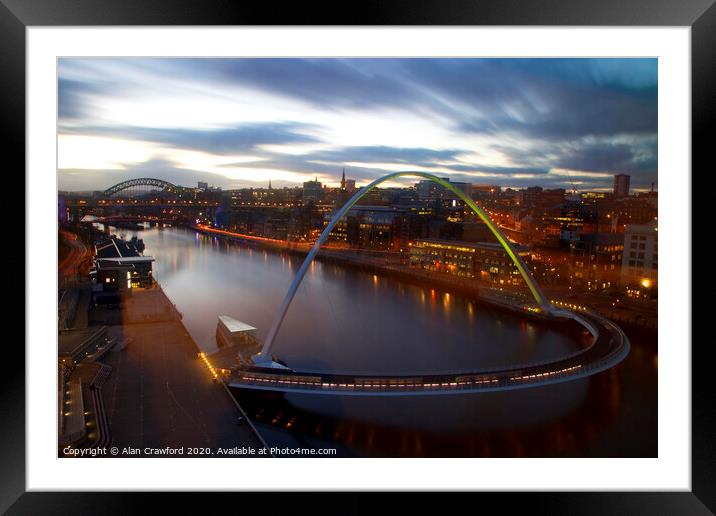 Bridges on the Tyne Framed Mounted Print by Alan Crawford