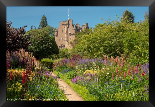 Gardens at Crathes Castle, Scotland Framed Print by Alan Crawford