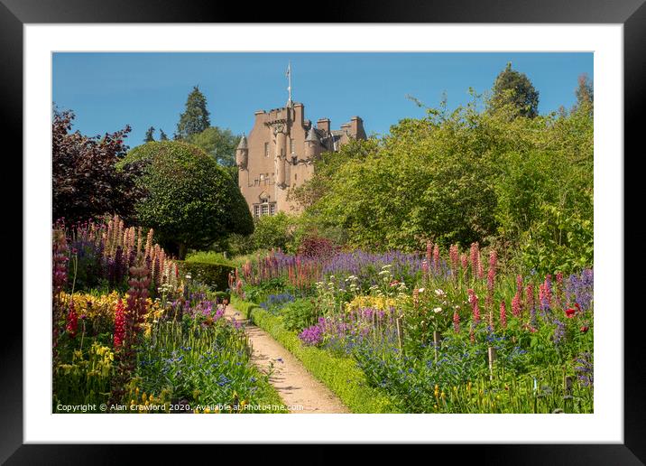 Gardens at Crathes Castle, Scotland Framed Mounted Print by Alan Crawford