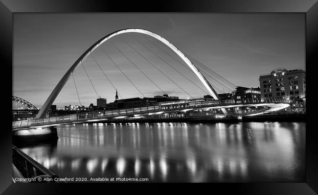Gateshead Millennium Bridge Framed Print by Alan Crawford