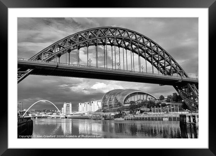 Tyne Bridge, Newcastle Framed Mounted Print by Alan Crawford
