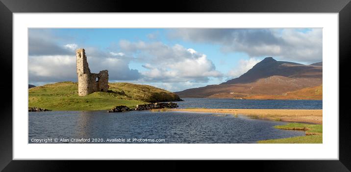 Ardvreck Castle at Loch Assynt, Scotland Framed Mounted Print by Alan Crawford