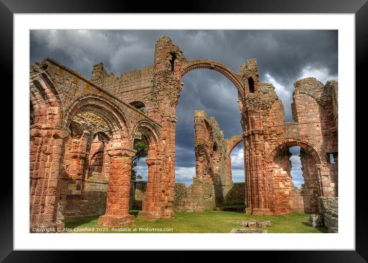 Lindisfarne Priory, Northumberland Framed Mounted Print by Alan Crawford