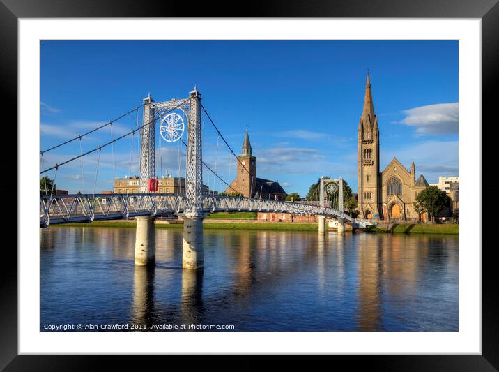 The River Ness Footbridge, Inverness Framed Mounted Print by Alan Crawford