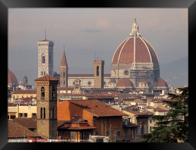 Brunelleschi's Dome and Florence Cathedral, Italy Framed Print by Alan Crawford