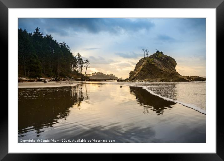 Second Beach in Olympic National Park located in W Framed Mounted Print by Jamie Pham