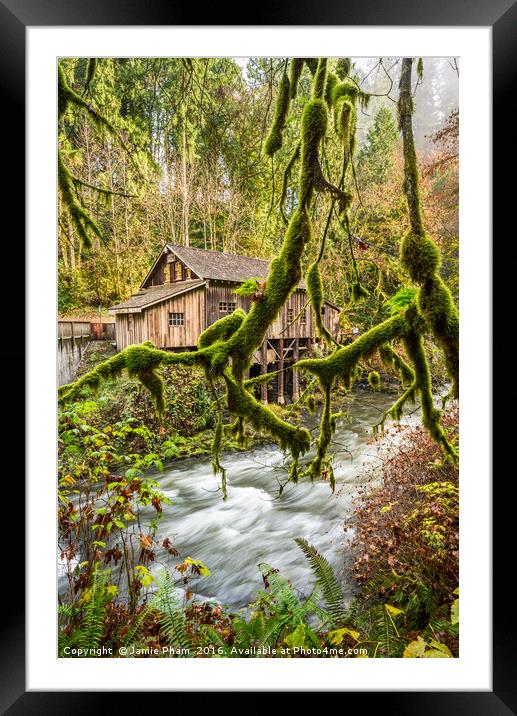 The Cedar Creek Grist Mill in Washington State. Framed Mounted Print by Jamie Pham