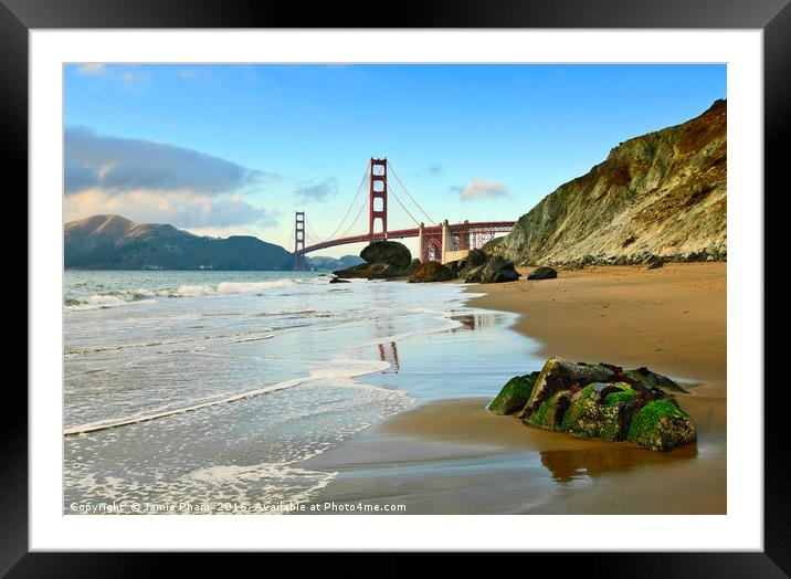 Beautiful view of the Golden Gate bridge from Mars Framed Mounted Print by Jamie Pham