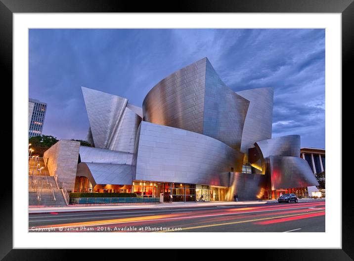Sunset at the Walt Disney Concert Hall in Downtown Framed Mounted Print by Jamie Pham